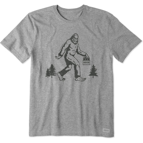 Life Is Good Mens Big Foot Hike Short Sleeve Crusher-LITE Tee - Heather Gray Heather Gray