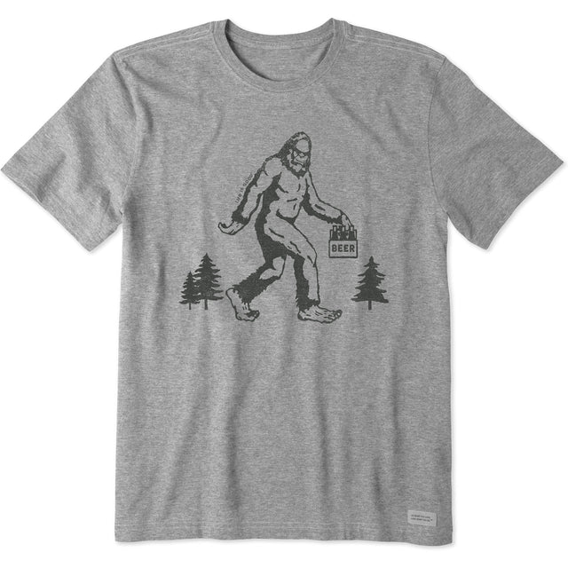 Life Is Good Mens Big Foot Hike Short Sleeve Crusher-LITE Tee - Heather Gray Heather Gray