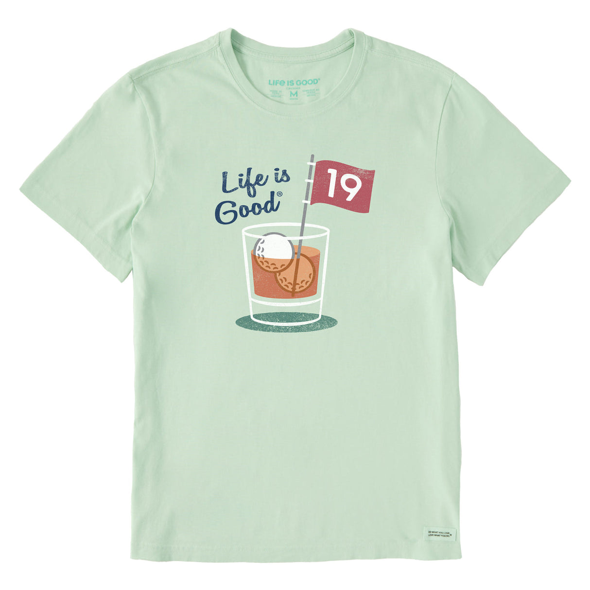 Life Is Good Mens 19th Hole Cocktail Short Sleeve Crusher-LITE Tee - Sage Green Sage Green