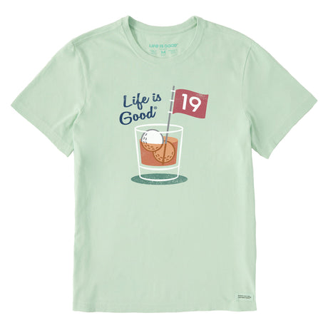 Life Is Good Mens 19th Hole Cocktail Short Sleeve Crusher-LITE Tee - Sage Green Sage Green