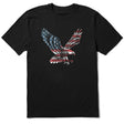 Life Is Good Mens Eagle Flag Short Sleeve Crusher-LITE Tee - Jet Black Jet Black