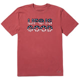 Mens Life Is Good USA Short Sleeve Crusher-LITE Tee - Faded Red Faded Red