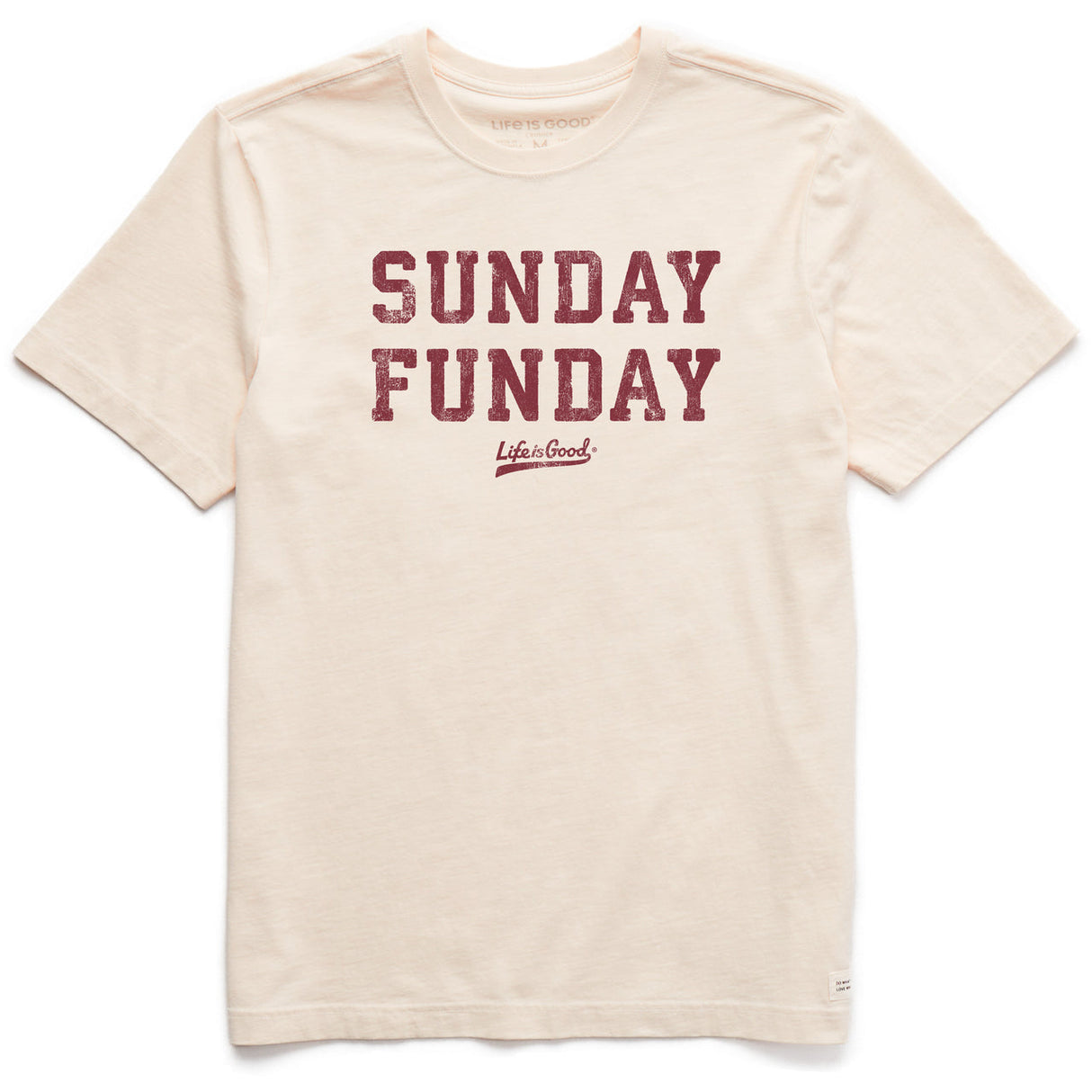 Life Is Good Mens Sunday Funday Short Sleeve Crusher-LITE Tee - Putty White Putty White