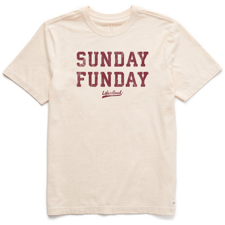 Life Is Good Mens Sunday Funday Short Sleeve Crusher-LITE Tee - Putty White Putty White