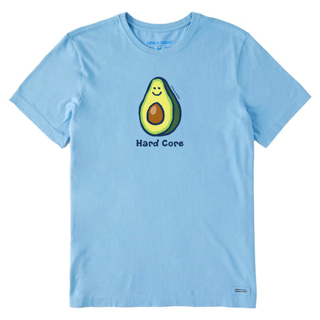 Life Is Good Mens Hard Core Avocado Short Sleeve Crusher-LITE Tee - Cool Blue Cool Blue