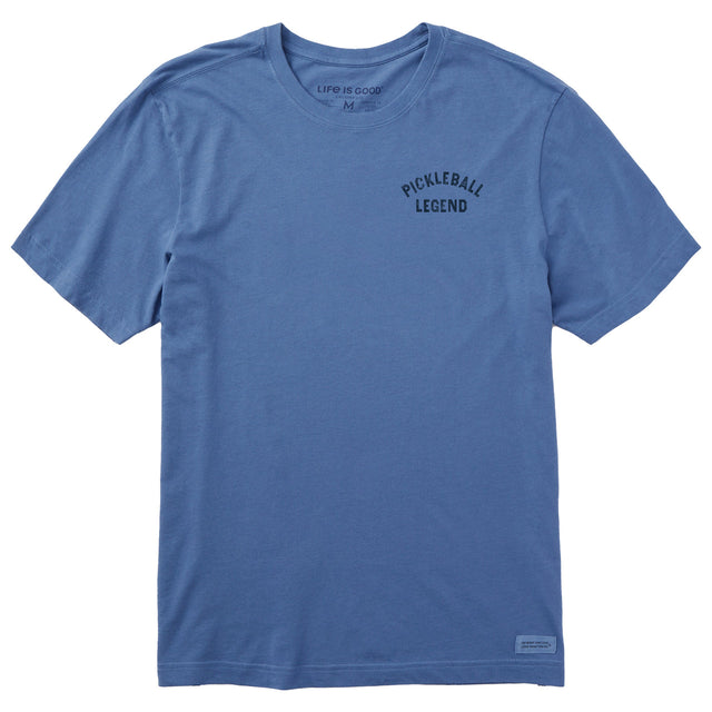 Life Is Good Mens Pickleball Legend Short Sleeve Crusher-LITE Tee - Vintage Blue Vintage Blue