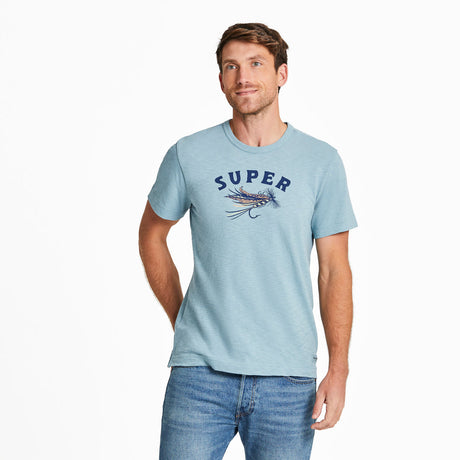 Life Is Good Mens Super Fly Slim Fit Slub Tee - Smoky Blue Smoky Blue
