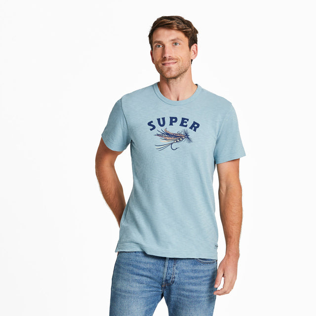 Life Is Good Mens Super Fly Slim Fit Slub Tee - Smoky Blue Smoky Blue