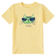 Life Is Good Kids Cool Cat Short Sleeve Crusher Tee - Sandy Yellow Sandy Yellow