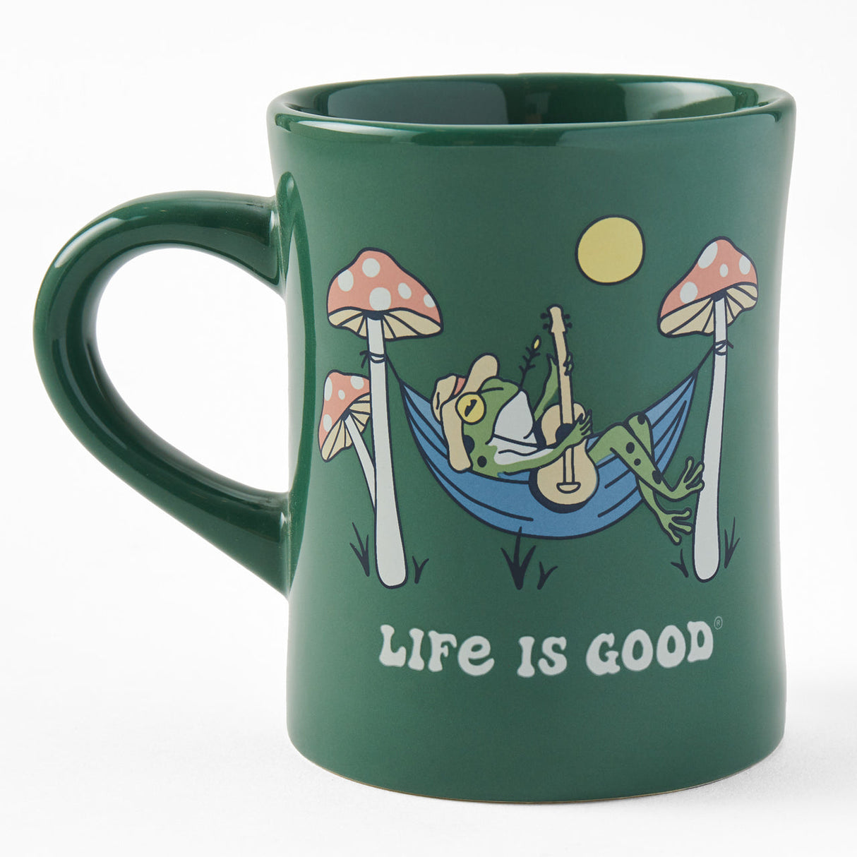 Life Is Good Groovy Frog Guitar Hammock Diner Mug - Spruce Green Spruce Green