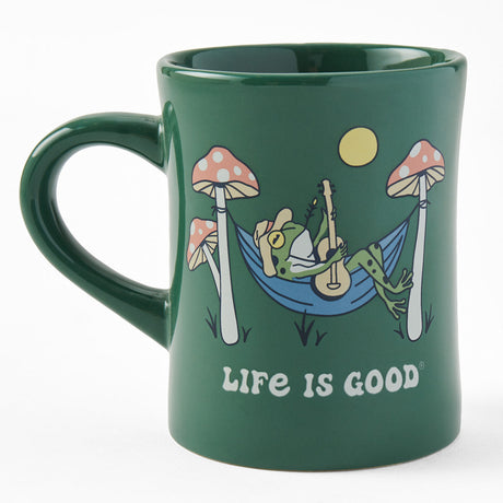 Life Is Good Groovy Frog Guitar Hammock Diner Mug - Spruce Green Spruce Green