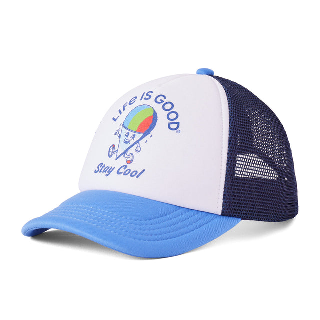 Life Is Good Kids Snow Cone Stay Cool Trucker Hat - Cloud White Cloud White