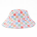 Life Is Good Kids Toddler Daisy Checkerboard Pattern Made in the Shade Bucket Hat - Mango Orange Mango Orange