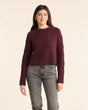 Pendleton Women's Shetland Collection Fisherman Sweater Burgundy htr