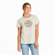 Life Is Good Womens Floral Bee Mandala Easy Fit Slub Tee - Putty White Putty White