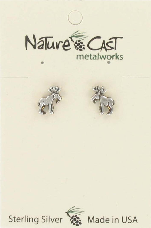 Nature Cast Metalworks Small Moose Sterling Silver Post Earring