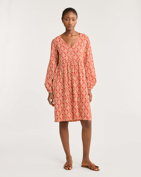 Pendleton Women's Jana V-neck Dress Red multi