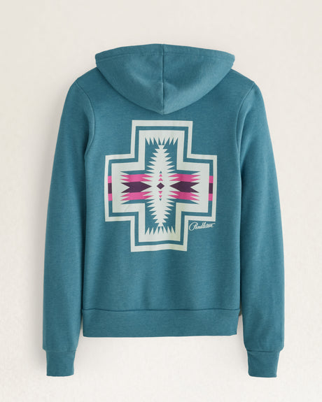 Pendleton Women's Harding Graphic Zip Hoodie Heather deep teal