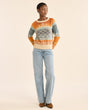 Pendleton Women's Sunset Raglan Cotton Sweater Rust blue mlti