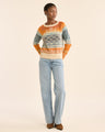 Pendleton Women's Sunset Raglan Cotton Sweater Rust blue mlti