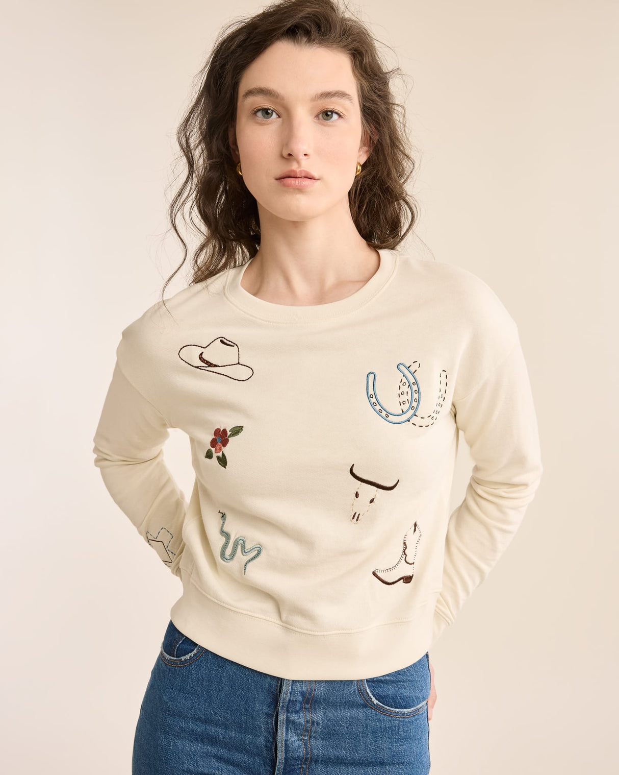 Pendleton Women's Souvenir French Terry Crewneck Ivory