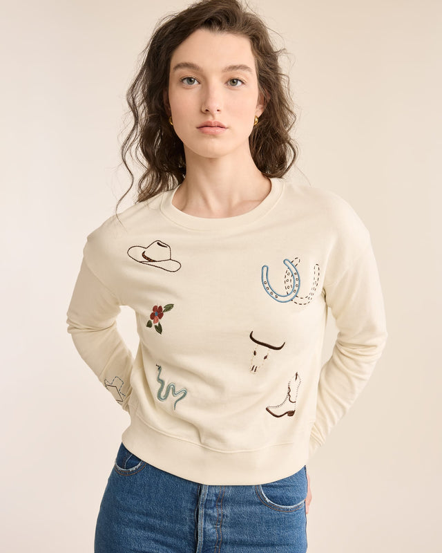 Pendleton Women's Souvenir French Terry Crewneck Ivory