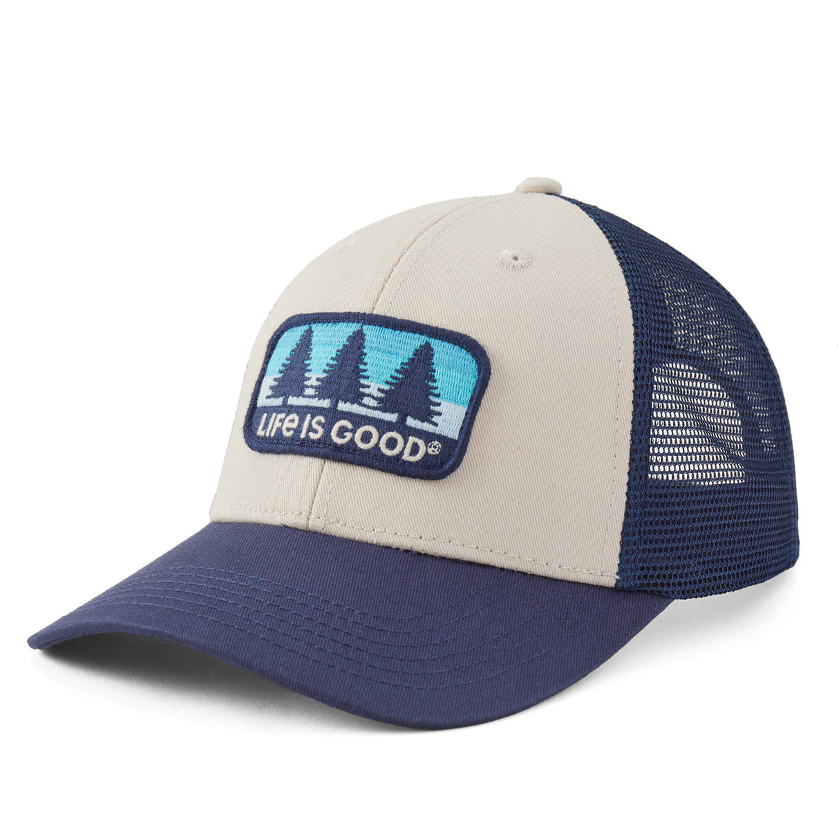 Life Is Good Adult Three Pine Patch Trucker - Birch White Birch White