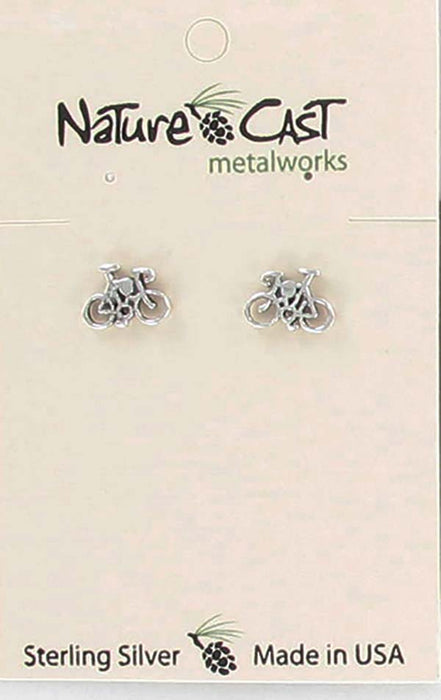 Nature Cast Metalworks Sterling Silver Bicycle Post Earring