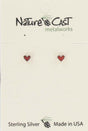 Nature Cast Metalworks Sterling Silver Coral Inlay Heart Post Earring Sterling silver