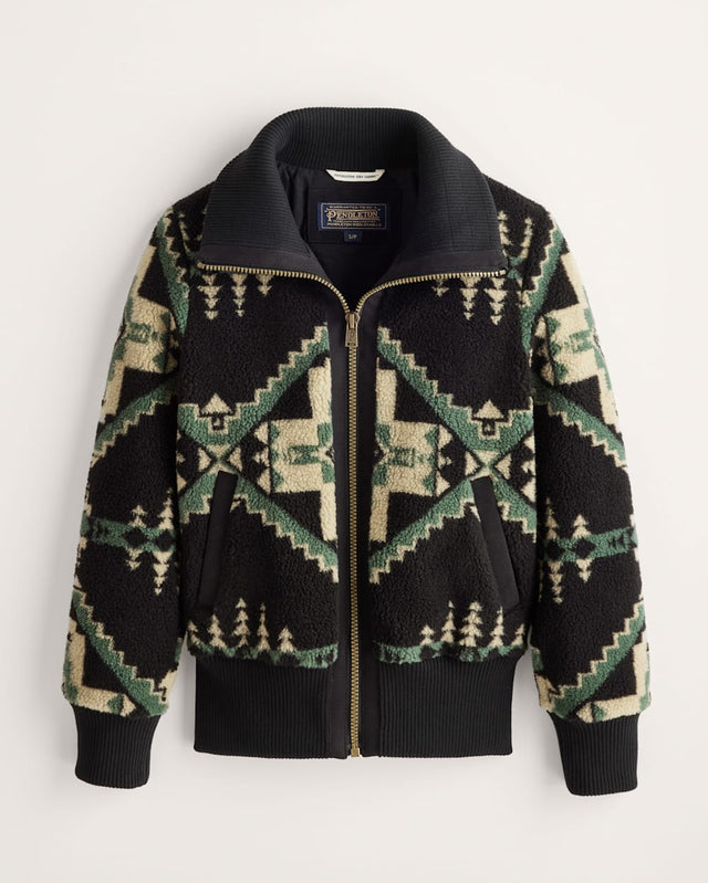 Pendleton Women's Foxglove Range Fleece Bomber 4 corners hunter