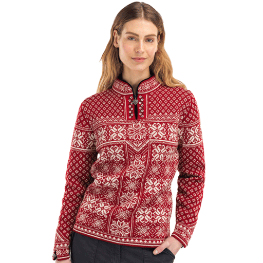 Dale of Norway Women’s Peace Knit Sweater Red Rose/Off White