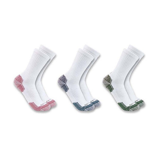 Women's Carhartt Force Grid Midweight Crew Sock White assorted