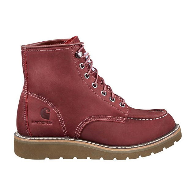 Carhartt Women’s Lightweight 6" Moc Toe Wedge Boot Burgundy