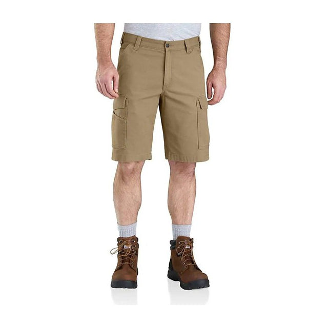 Carhartt Men's Rugged Flex Relaxed Fit Canvas Cargo Work Short Dark khaki