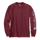 Carhartt Men's Loose Fit Heavyweight Long-sleeve Logo Sleeve Graphic T-shirt R66 chili pepr hthr