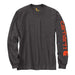 Carhartt Men's Loose Fit Heavyweight Long-sleeve Logo Sleeve Graphic T-shirt Carbon heather