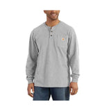 Carhartt Men's Loose Fit Heavyweight Long-sleeve Pocket Henley T-shirt Hgy hthr gray