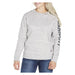 Carhartt Women's Relaxed Fit Midweight Crewneck Block Logo Sleeve Graphic Sweatshirt Asphalt heather