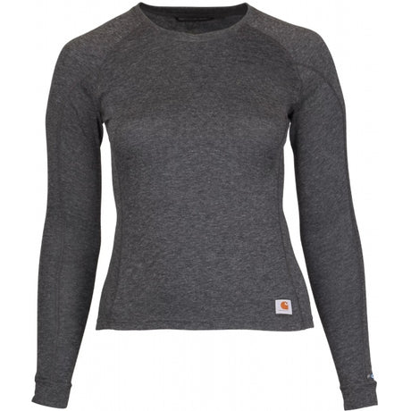 Carhartt Women's Base Force Heavyweight Poly-wool Crew Black heather