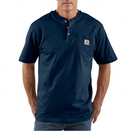 Carhartt Men's Loose Fit Heavyweight Short-sleeve Pocket Henley T-shirt Nvy navy