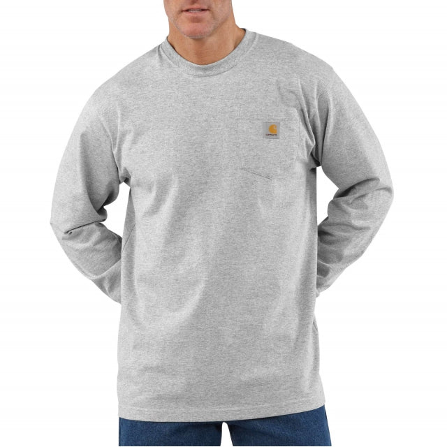 Carhartt Men's Loose Fit Heavyweight Long-sleeve Pocket T-shirt Hgy hthr gry