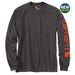 Carhartt Men's Loose Fit Heavyweight Long-sleeve Logo Sleeve Graphic T-shirt Carbon heather
