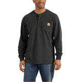 Carhartt Men's Loose Fit Heavyweight Long-sleeve Pocket Henley T-shirt Blk black