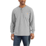 Carhartt Men's Loose Fit Heavyweight Long-sleeve Pocket Henley T-shirt Hgy hthr gray