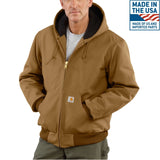 Carhartt Men's Loose Fit Firm Duck Insulated Flannel-lined Active Jacket Brn carhartt brwn