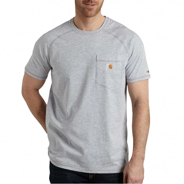Carhartt Men's Force Relaxed Fit Cotton Delmont SS T-Shirt Heather Gray / TALL