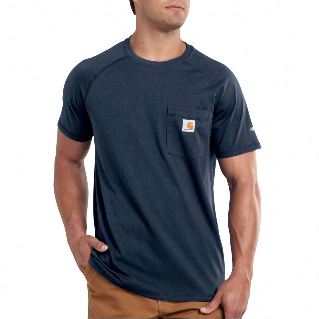 Carhartt Men's Force Relaxed Fit Cotton Delmont SS T-Shirt Navy / TALL