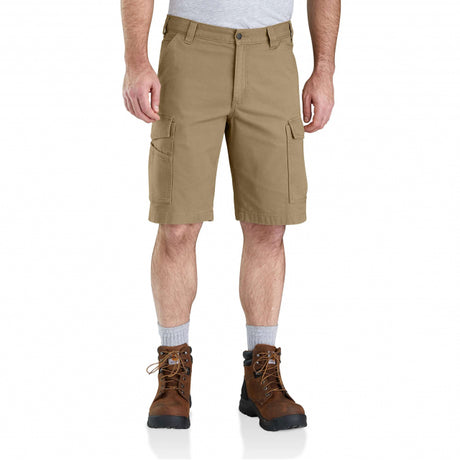 Carhartt Men's Rugged Flex Relaxed Fit Canvas Cargo Work Short Dark khaki