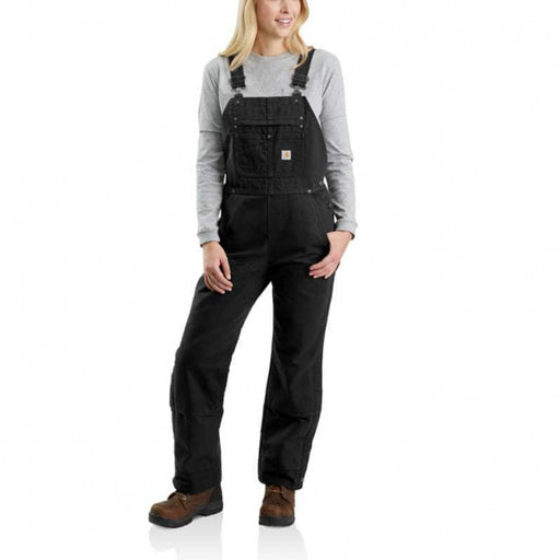 Carhartt Women's Relaxed Fit Washed Duck Insulted Bib Overall Blk black