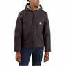 Carhartt Oj392 Washd Duck Sherpa Lined Hdd Jckt Dkb-Dark Brown